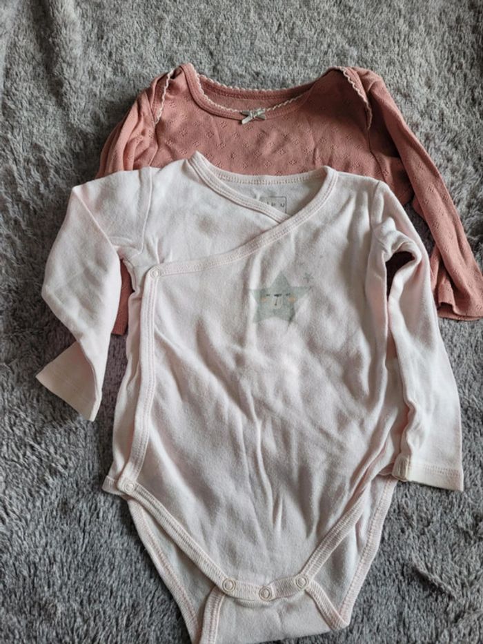 Lot de 2 bodies manches longues 12 mois