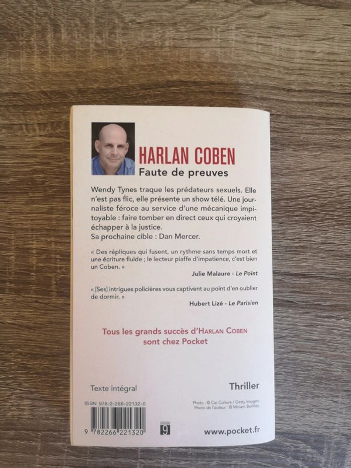 Livre Thriller Faute de preuves de Harlan Coben - photo numéro 2