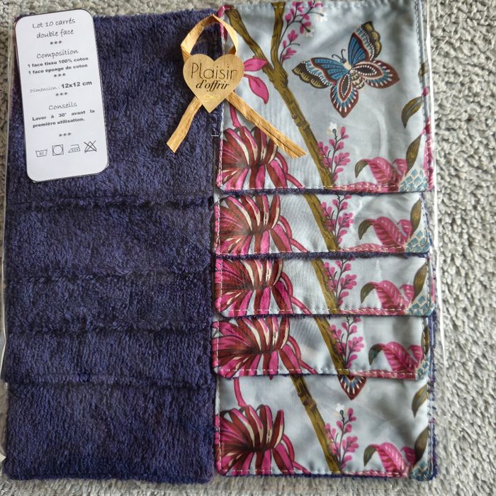 10 lingettes lavables 12x12 cm