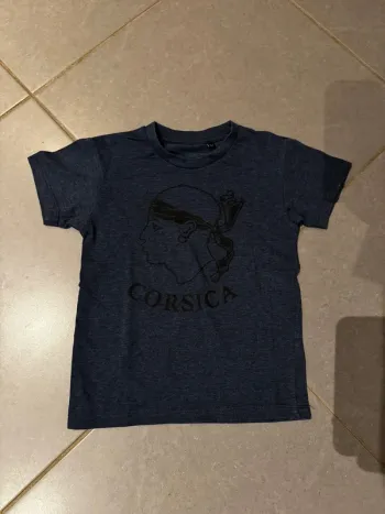 T shirt manches courtes - Tête de maure / Corsica - Bleu marine & Noir - 6 ans