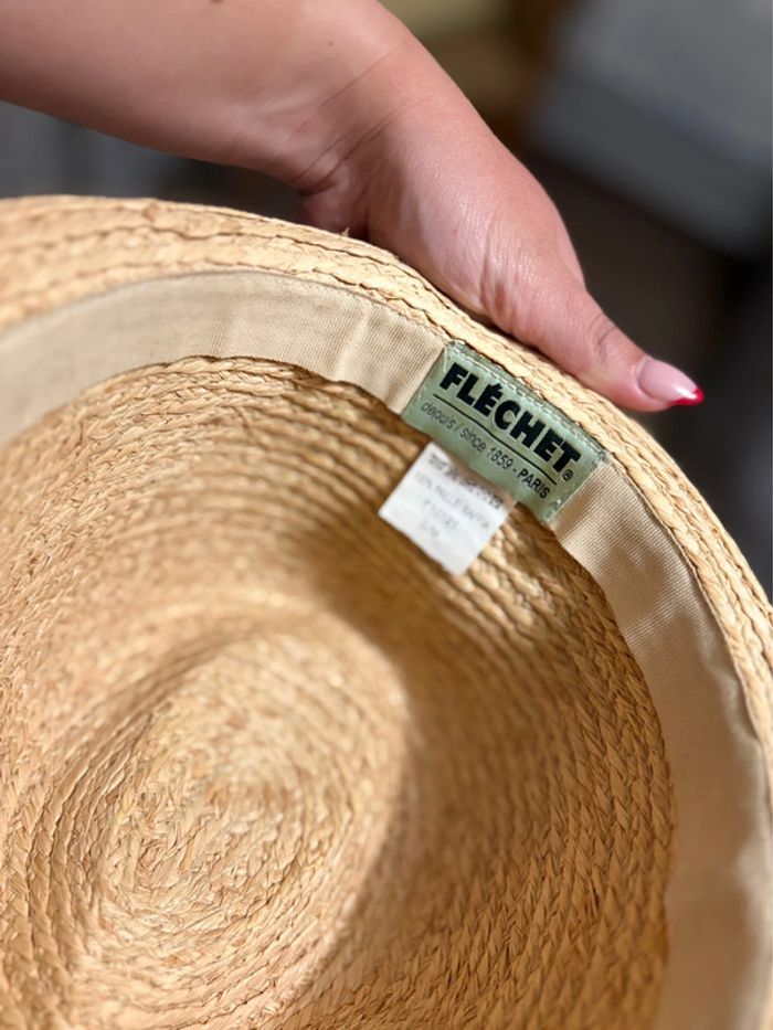 Chapeau de paille Fléchet - taille S/M - en parfait état - photo numéro 3