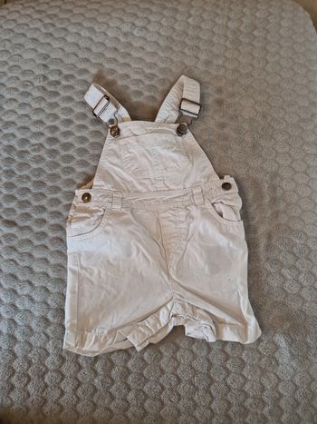 Salopette été blanche bébé garçon