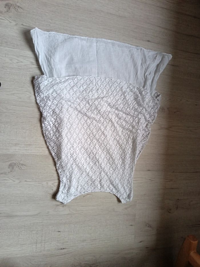 Haut débardeur blanc dentelle taille unique avec mesure parfait état - photo numéro 9
