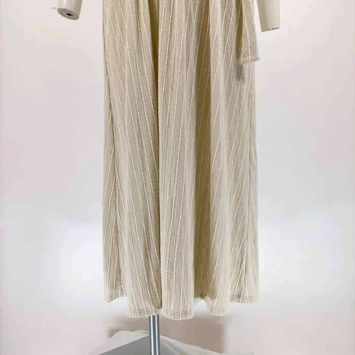 robe longue cache coeur beige rayures verticales CMT atelier - taille M (10) A310 - photo numéro 5