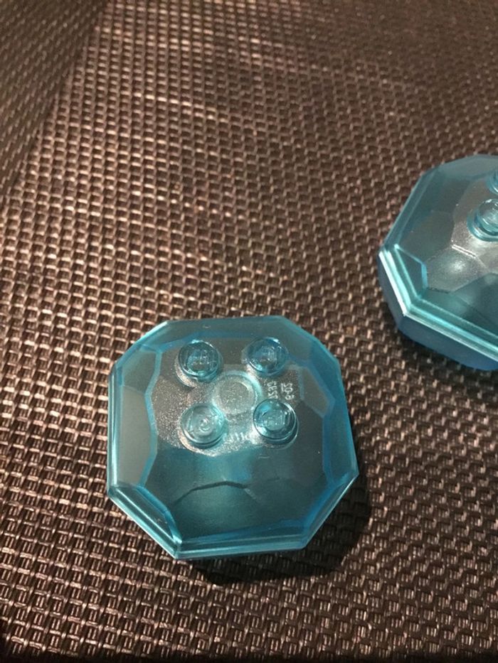 Lego lot 3 rochers blocs de glace bleu translucide avec cristaux lego officiel pièces détachées - photo numéro 2