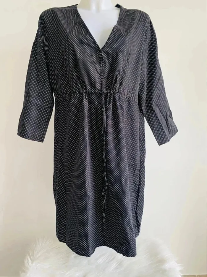 Robe femme midi noir à pois blanc T44/ XL
