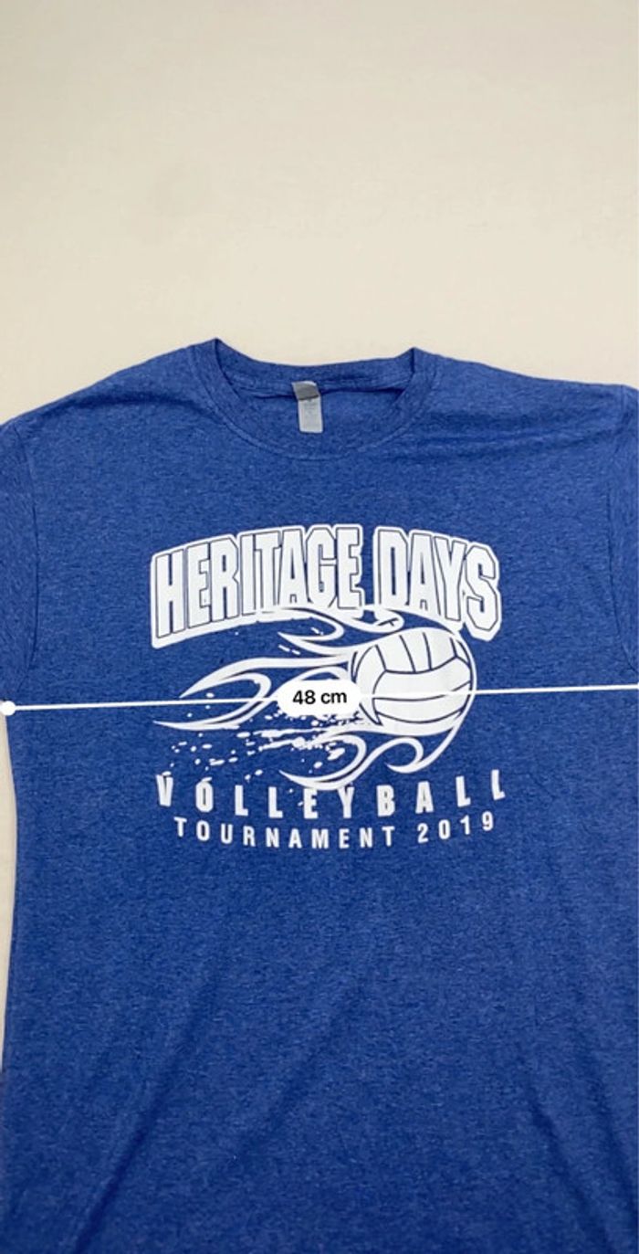 t-shirt imprimé sport USA volleyball, bleu, homme, taille M - photo numéro 4