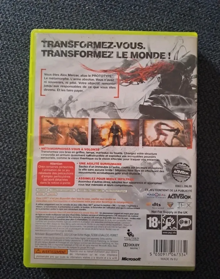 Jeu xbox360 prototype - photo numéro 2