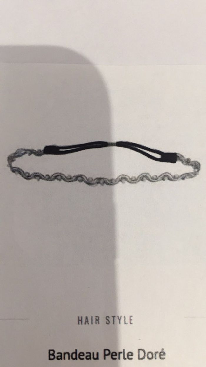 Bandeau cheveux doré perles blanches - photo numéro 2