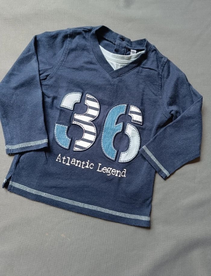 T-shirt manches longues bleu - photo numéro 2