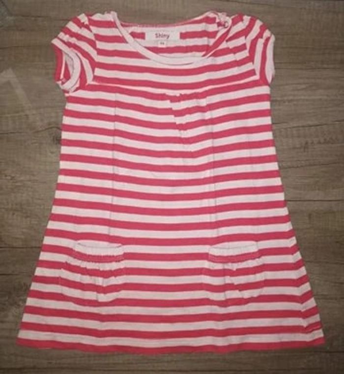 T shirt rouge et blanc à rayures 4 ans Shiny #Fille4ans
