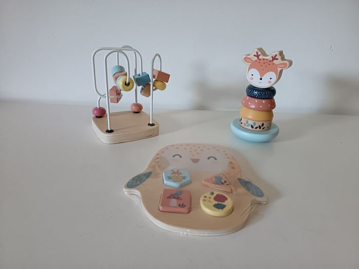 Coffret 3 jeux d'éveil Les amis de la forêt en bois FSC® - les amis de la foret