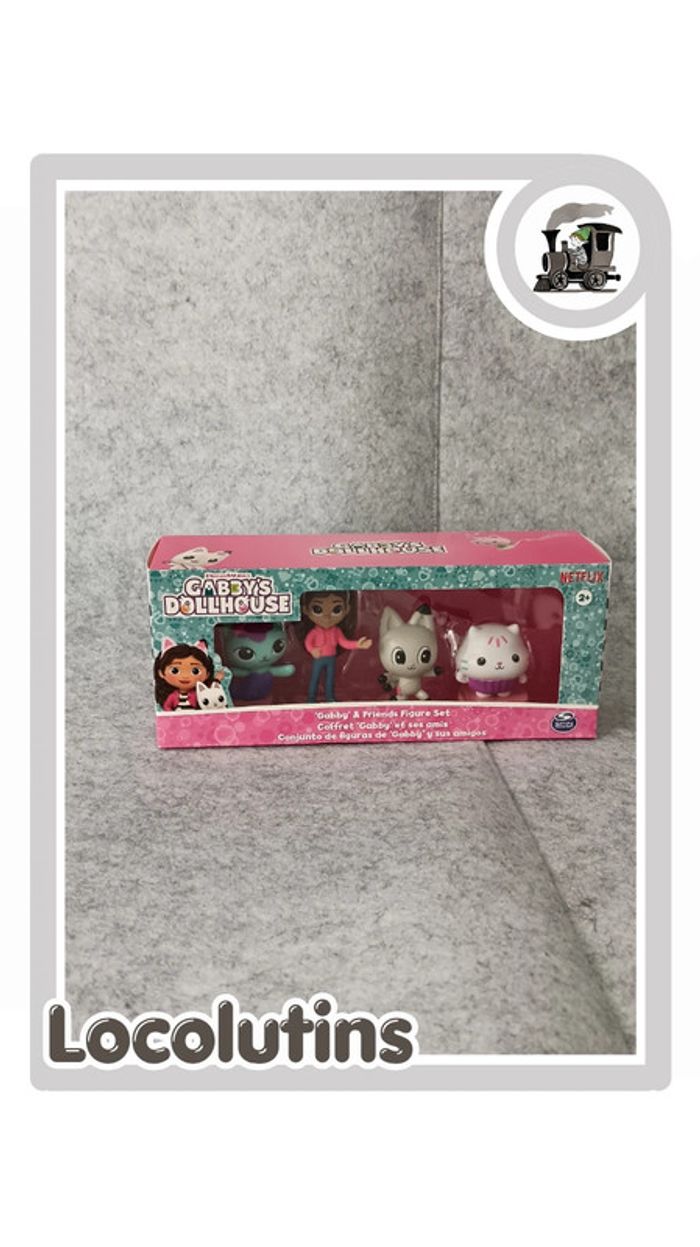 🚂 Lot de 4 figurines Gabby et la maison magique – sur socles