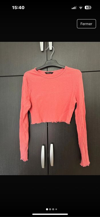 Top manche longue rose S
