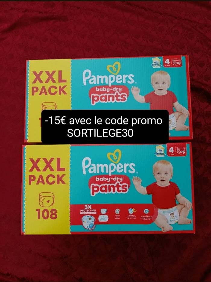 2 cartons de couches Pampers pants culottes T 4 taille 4