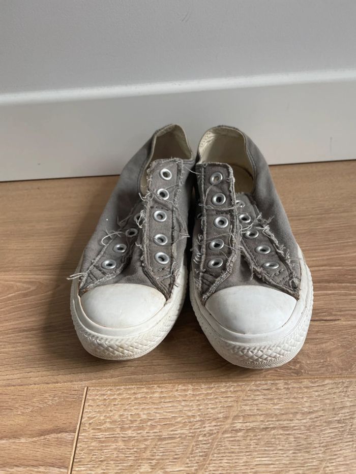 Converse Bass grises sans lacet – taille 36 - photo numéro 5