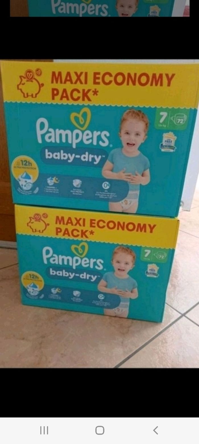 144 couches pampers baby dry taille 7