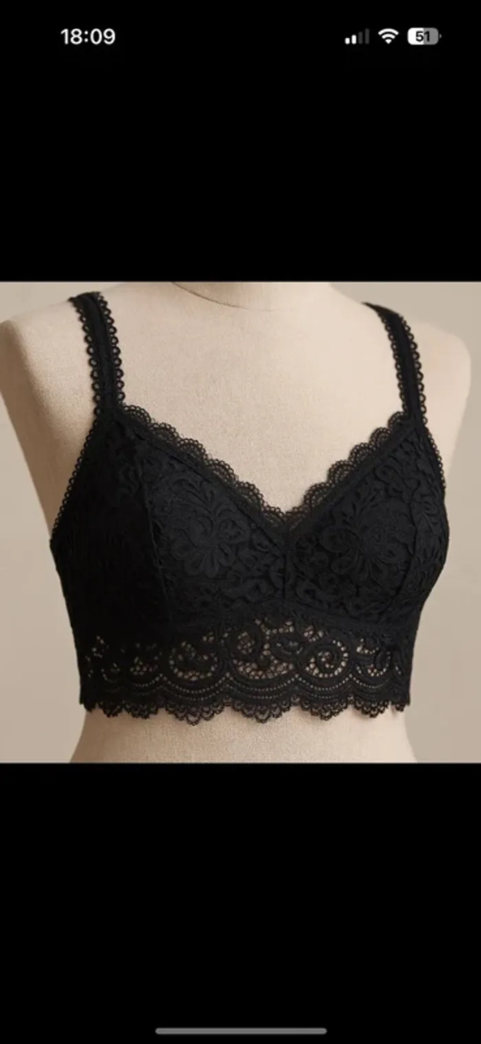 Soutien-gorge noir dentelle - sans complexe - Taille 90D - Neuf avec étiquette