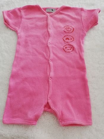Combi short fille rose vertbaudet 3 mois