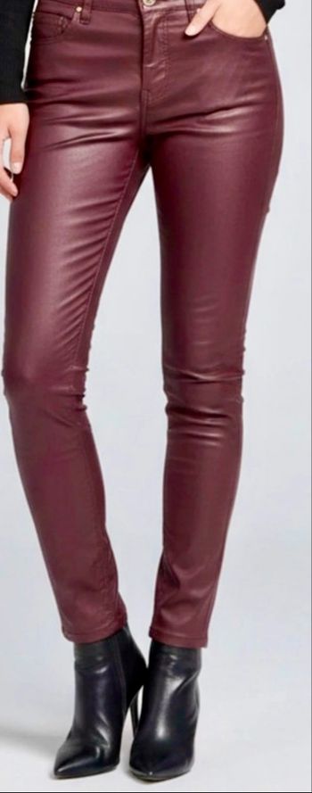 Pantalon similicuir bordeaux 