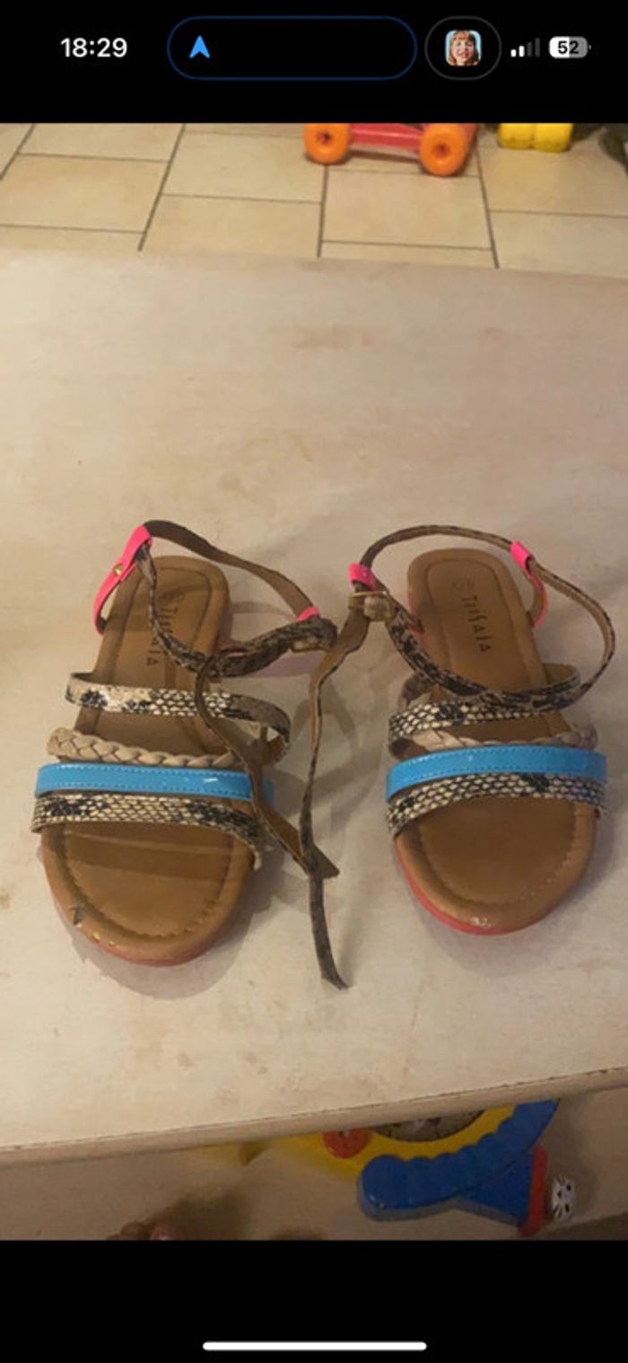 Sandales bleu rose taille 31