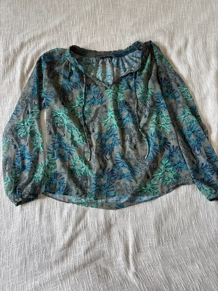 Blouse manches longues IKKS, taille 36 fleuris