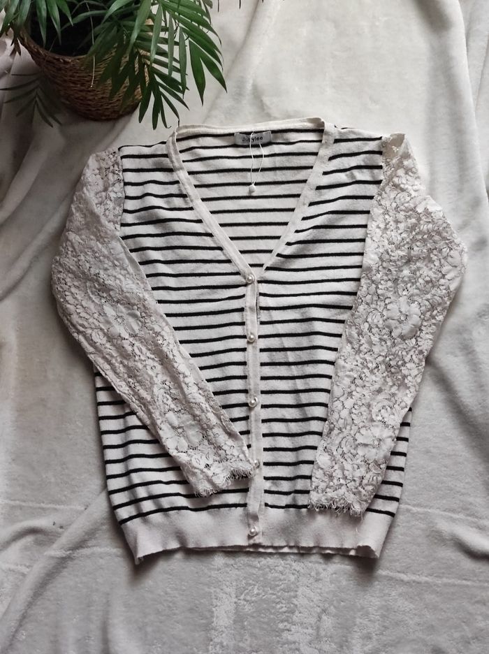 Cardigan marinière taille unique - photo numéro 2