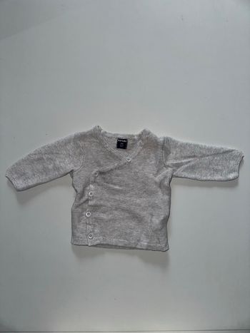 Gilet asymétrique - marque Kiabi - taille 1 mois - bon état 