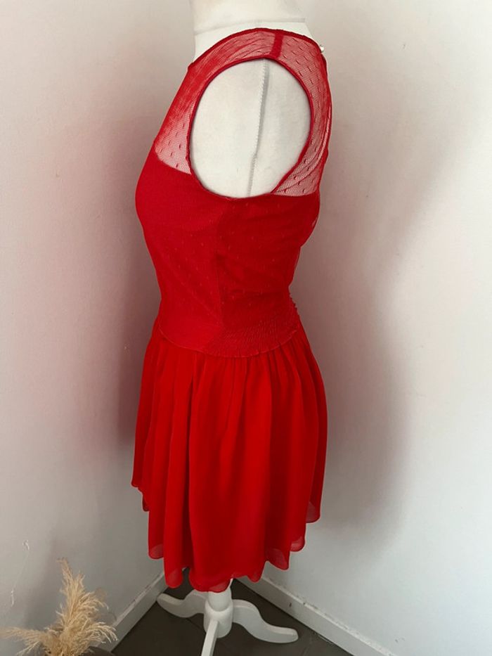 Robe bustier dentelle rouge cintrée Maje S - photo numéro 4