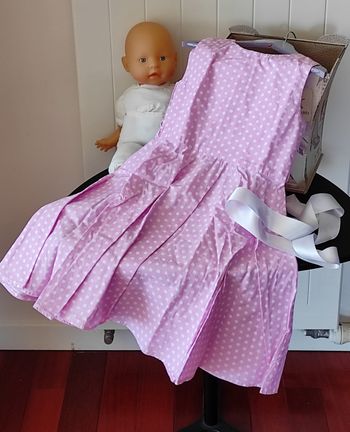 Superbe robe fille 6 ans rose & blanc à pois