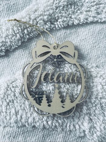 Boule Noël en bois personnalisé