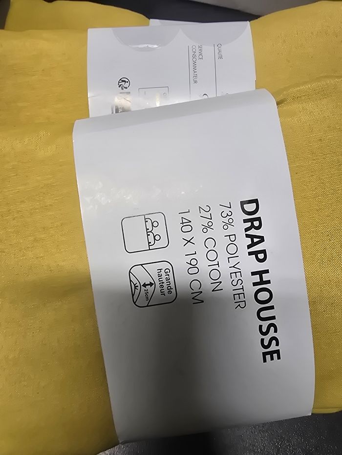 3 draps 140x190cm neuf