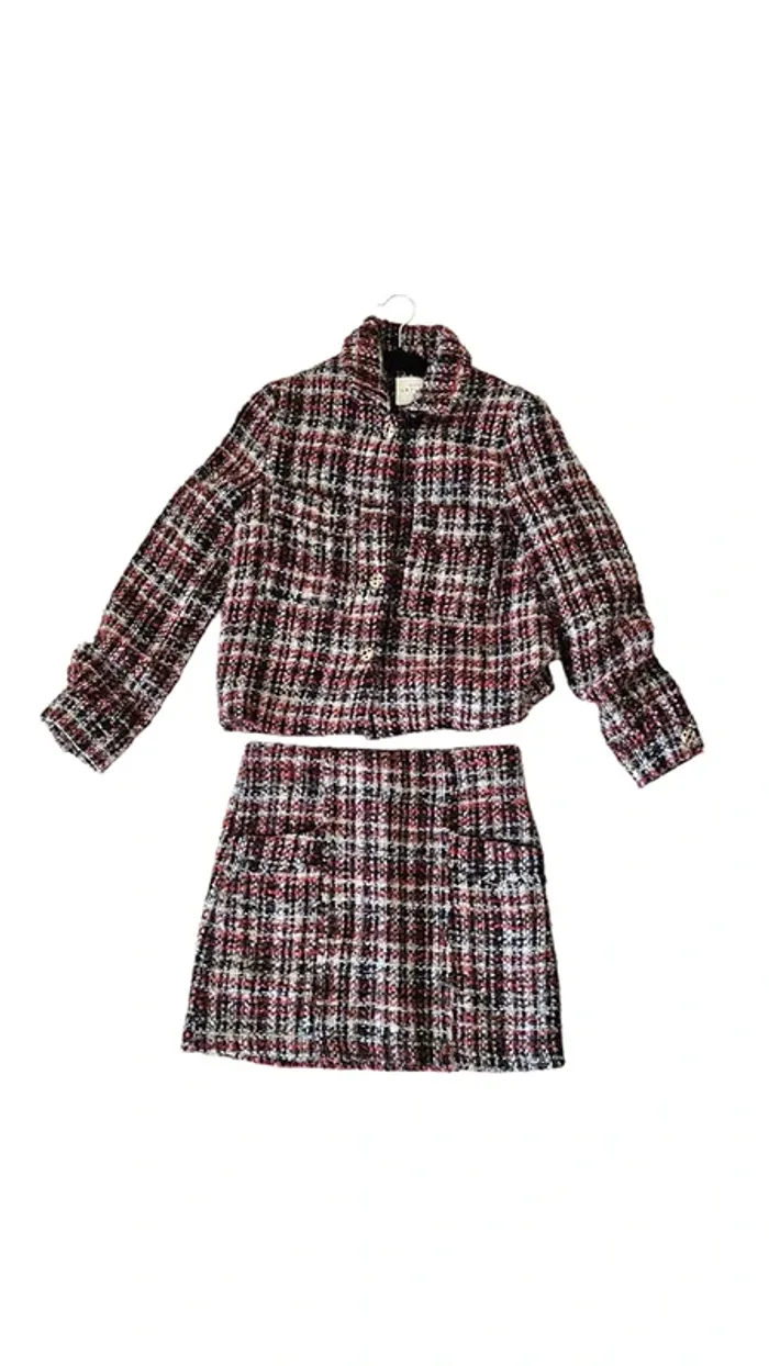 Ensemble Tailleur Tweed Artlove – S – Rouge – État : Bon