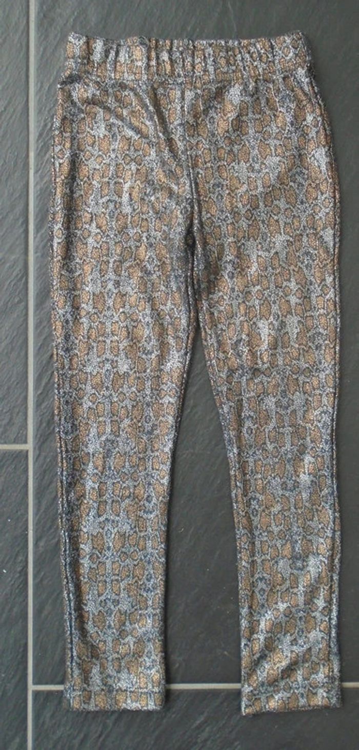 Joli legging effet écailles argentées et bronze fille 4 ans (104 cm)