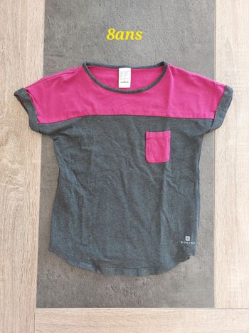 Jolie t-shirt de sport manche courte fille Oxylane 8ans