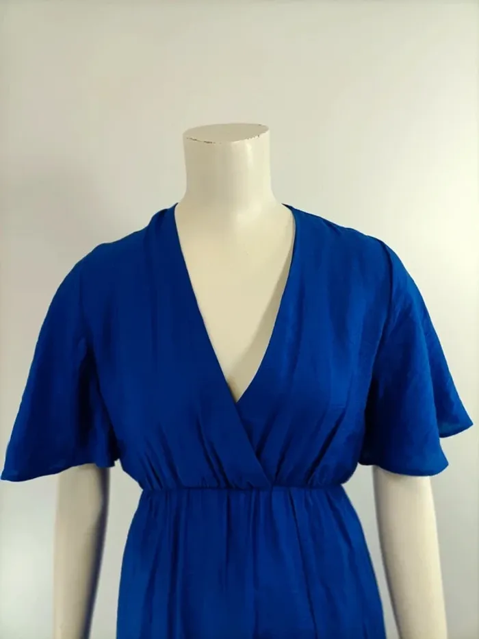 Robe cache-coeur longue bleue été - Neuve Taille unique - fentes, Fabriquée en France A279 - photo numéro 5