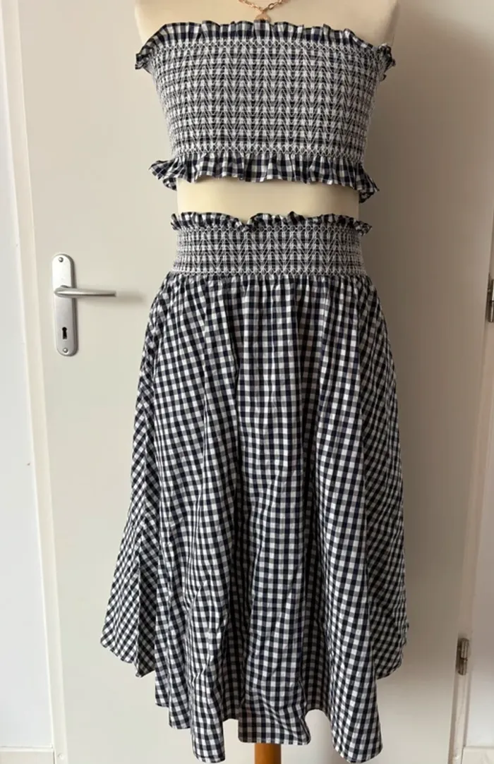 Ensemble jupe midi et bustier rockabilly / pin up / sixties