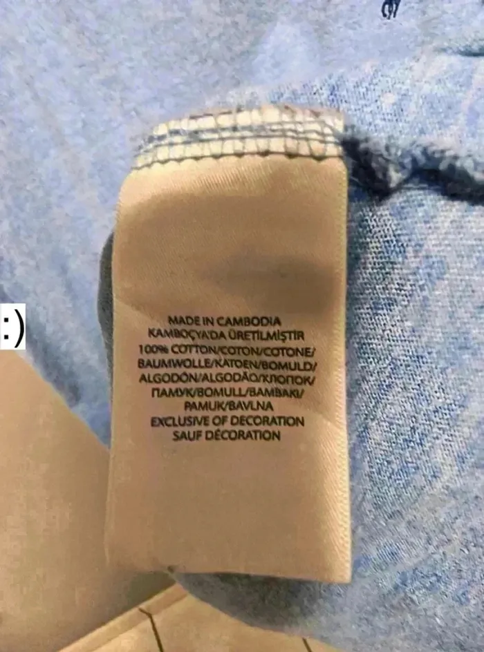 T-shirt Ralph Lauren Bleu Chinée – Taille L - photo numéro 5