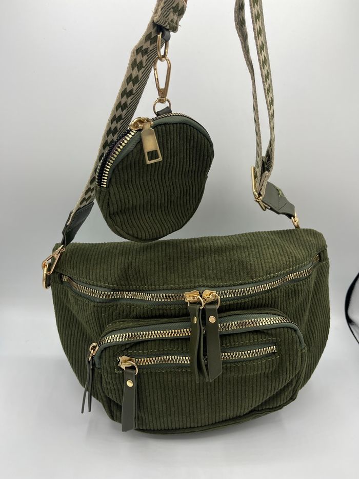 Sac banane bandoulière velours - photo numéro 1