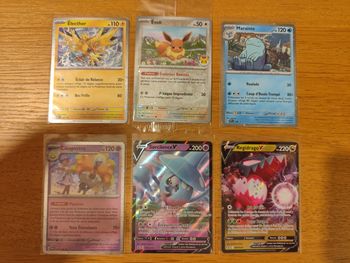 Lot 6 cartes Pokémon promotionnelles état neuf épée bouclier écarlate violet Evoli brillante