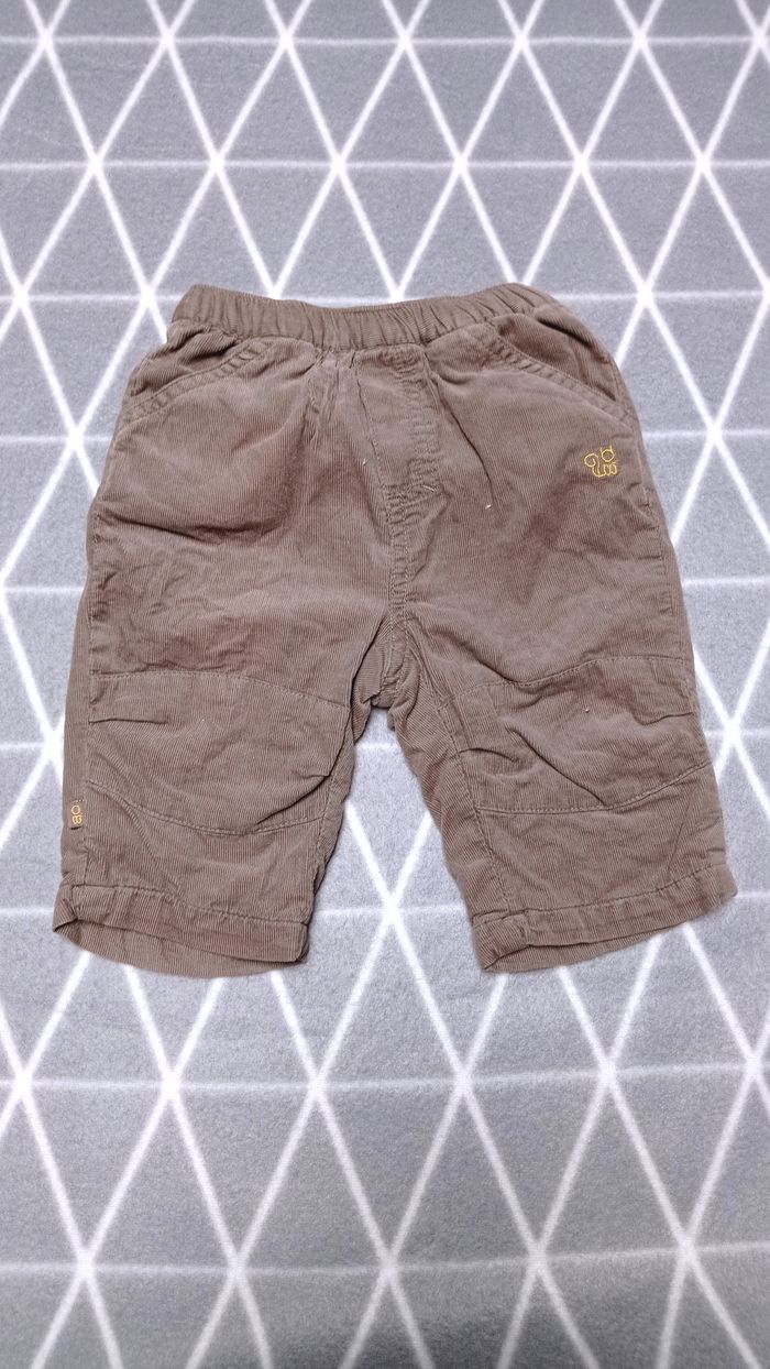 🦁Lot 3 pantalons velours, garçon 3 mois - photo numéro 2