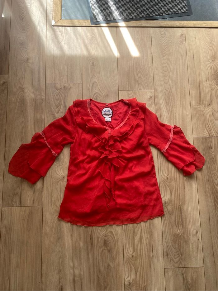 Haut manches 3/4 rouge - photo numéro 3