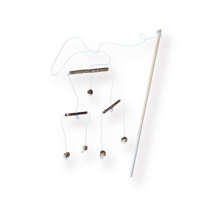 Canne à pêche avec sticks pour chat de compagnie