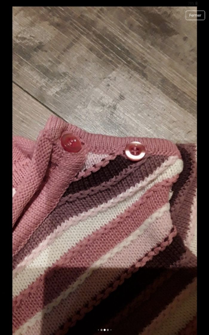 Pull en pointe à rayures rose - photo numéro 5