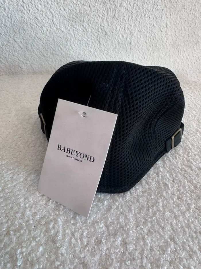Casquette plate noire Babeyond – Style Vintage - Maille respirante – Taille réglable - photo numéro 4