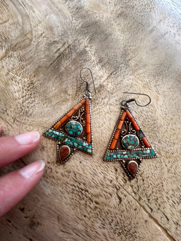 Boucle d oreilles en argent indien - photo numéro 3