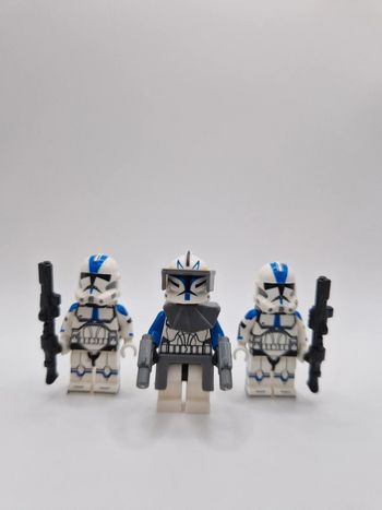 Figurines type lego Commandant Clones Rex + 2 clones de la 501ème star wars
