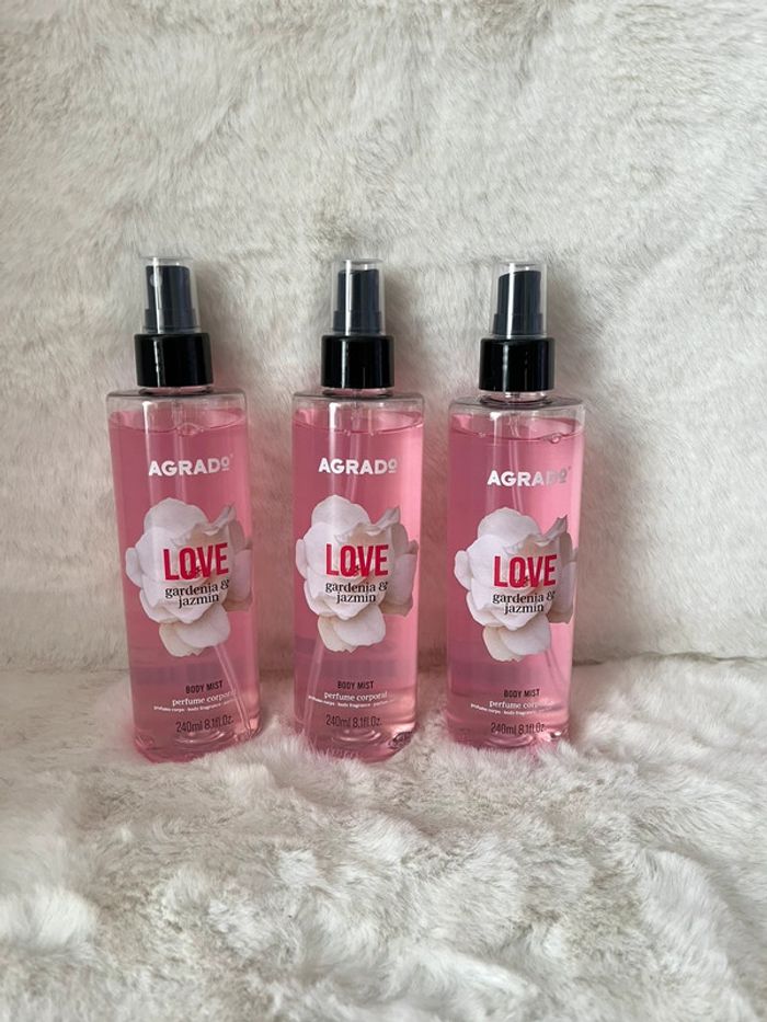 Lot 3 Brumes de parfum, Brumes corporelles Amour, au jasmin 240 ml