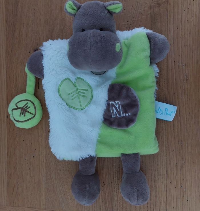 Doudou marionnette hippopotame Bazile - photo numéro 2