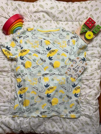 teeshirt manches courtes vert à motifs 14 ans orchestra